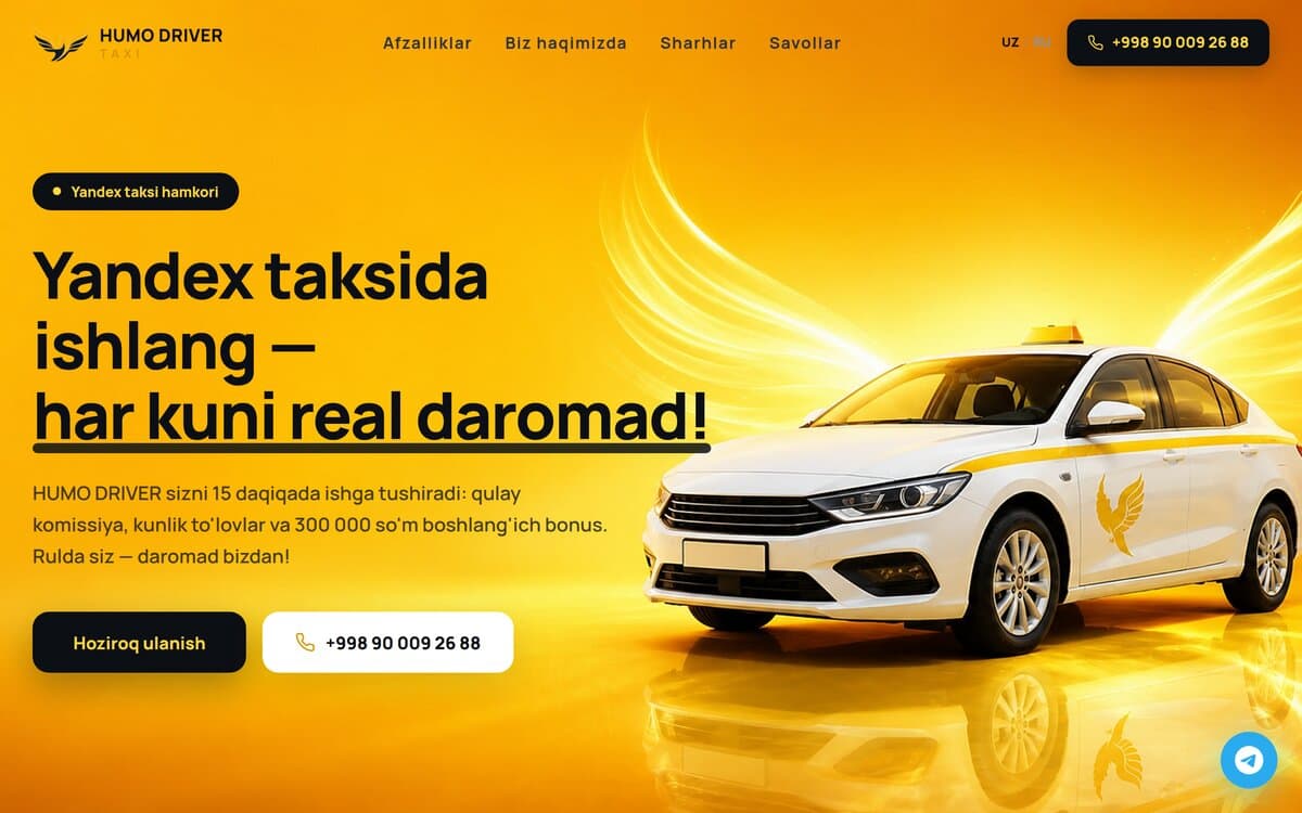 Humo Driver Taxi interfeysi