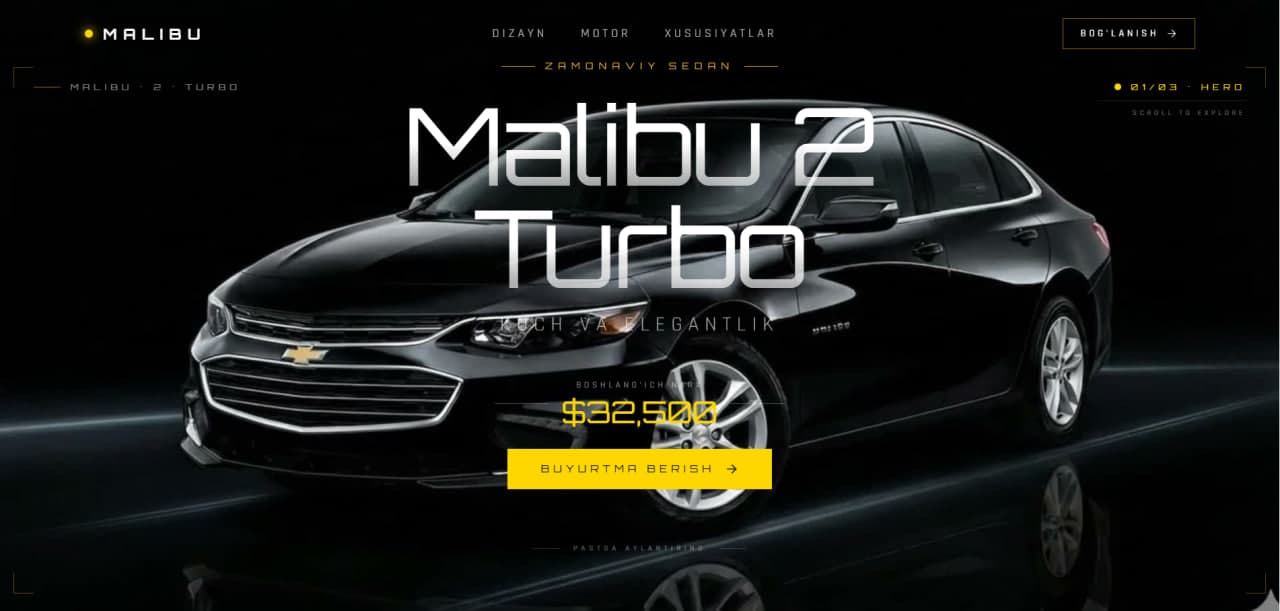 Malibu Turbo interfeysi