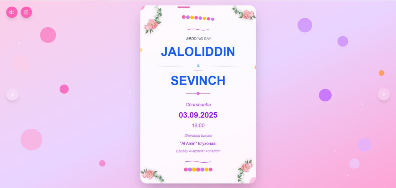 Wedding Invitation interfeysi